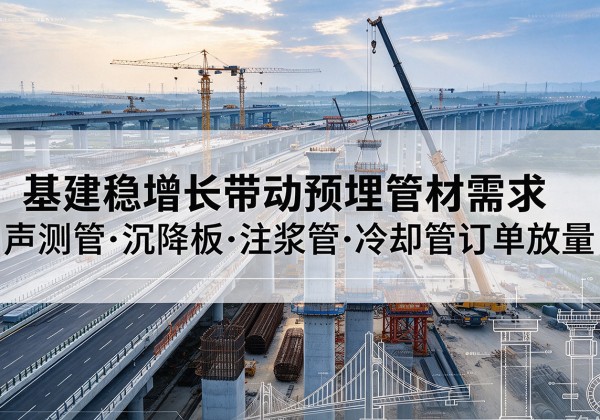 镶黄旗基建稳增长带动预埋监测管材需求，声测管、沉降板、注浆管订单持续放量